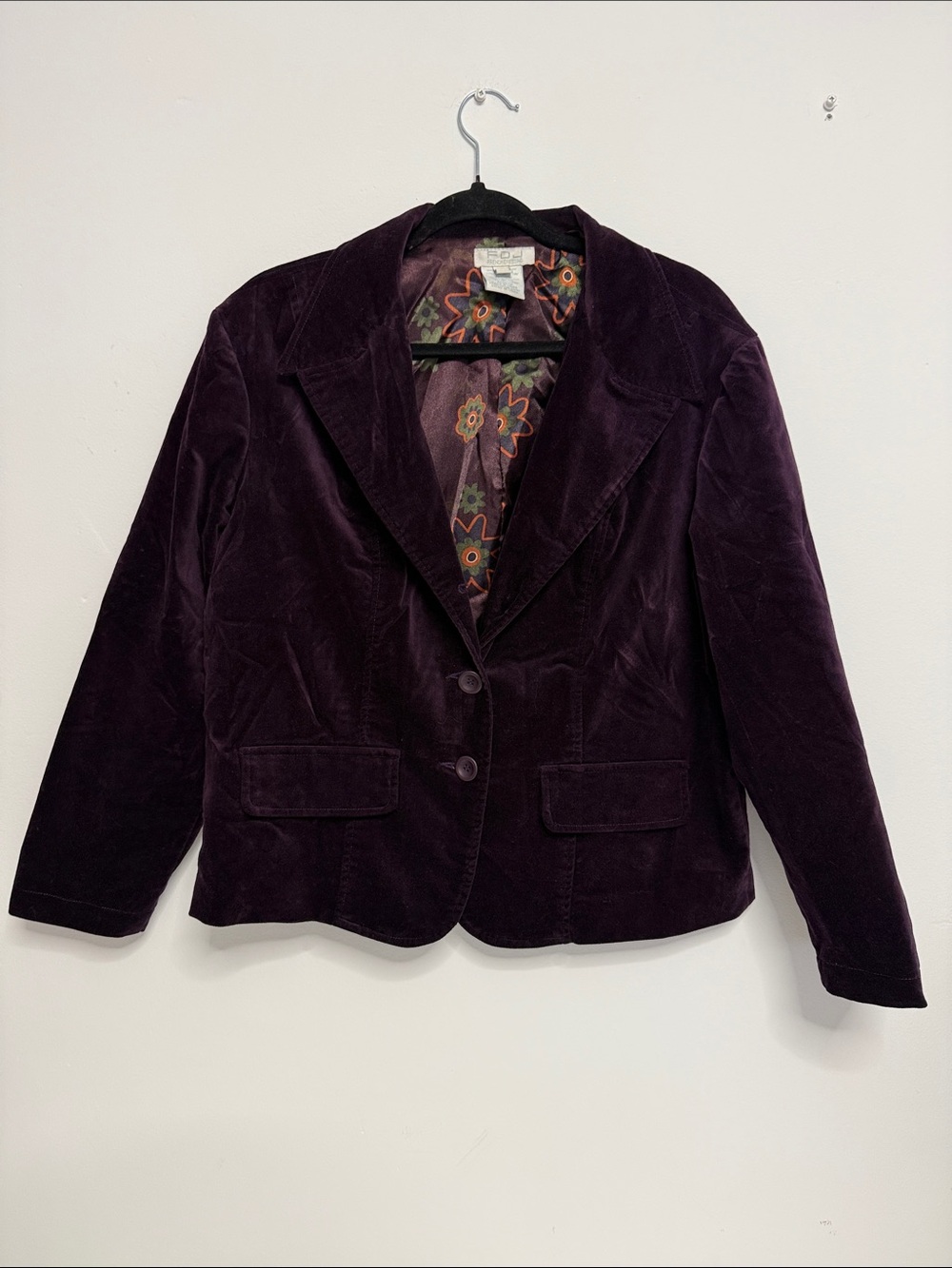 Women’s Velvet Blazer Jacket - Deep Plum